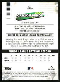 Carson Benge #59 2026 Finest Mini-Diamond Refractors