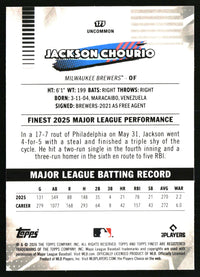 Jackson Chourio #175 2026 Finest