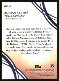 Adrian Beltré #GW-10 2026 Topps Glove Work