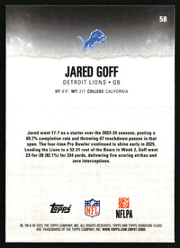 Jared Goff #58 2025 Topps Signature Class Chrome