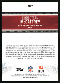 Christian McCaffrey #ZO-7 2025 Topps Signature Class Zone Out