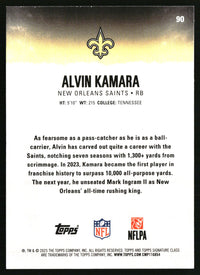 Alvin Kamara #90 2025 Topps Signature Class Chrome Silver Refractor