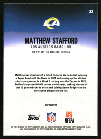 Matthew Stafford #32 2025 Topps Signature Class Chrome Refractor