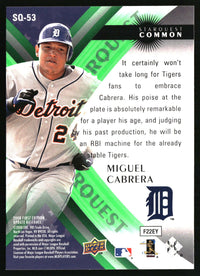 Miguel Cabrera #SQ-53 2008 Upper Deck First Edition StarQuest Green Common