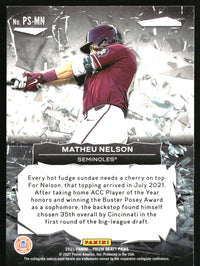 Matheu Nelson #PS-MN 2021 Panini Prizm Draft Picks Power Surge