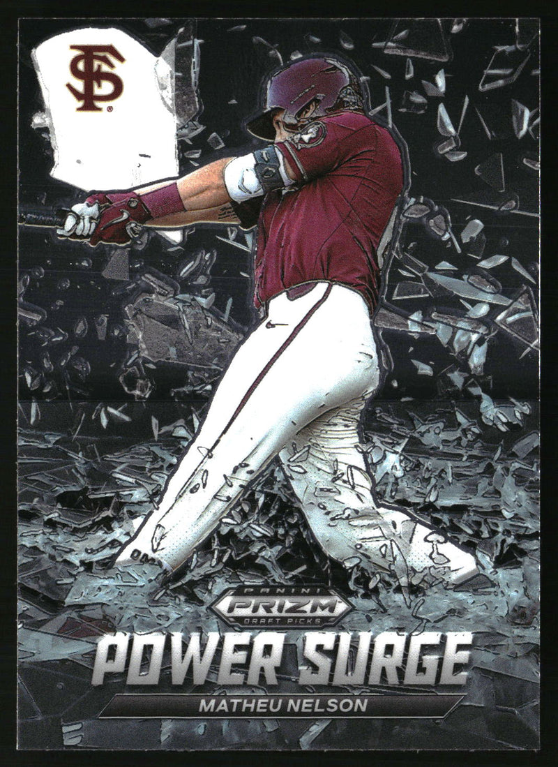 Matheu Nelson #PS-MN 2021 Panini Prizm Draft Picks Power Surge