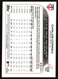 Carlos Correa #USC98 2022 Topps Chrome Update Purple Refractor