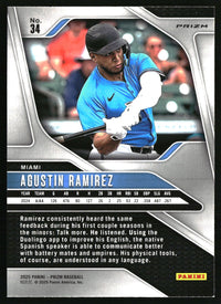 Agustin Ramirez #34 2025 Panini Prizm Blue Ice Prizms