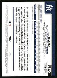 J.C. Escarra #US96 2025 Topps Update Silver Foilboard