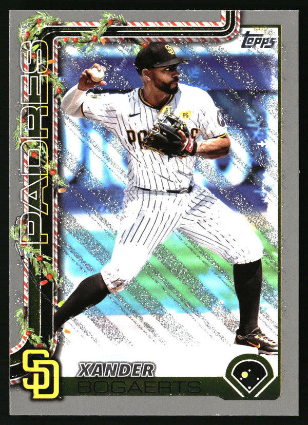 Xander Bogaerts #H65 2025 Topps Holiday Silver Glitter Holiday