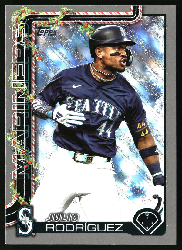 Julio Rodríguez #H186 2025 Topps Holiday Silver Glitter Holiday