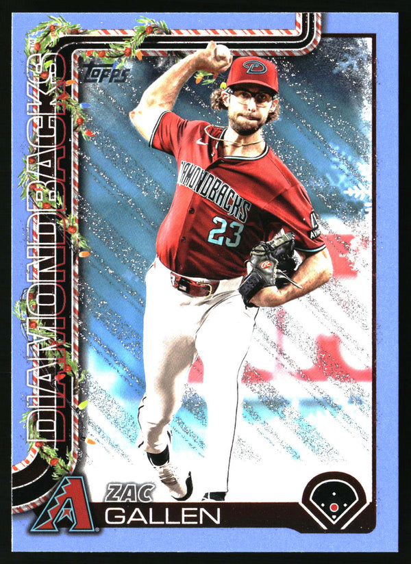 Zac Gallen #H131 2025 Topps Holiday Light Blue & White Glitter Holiday