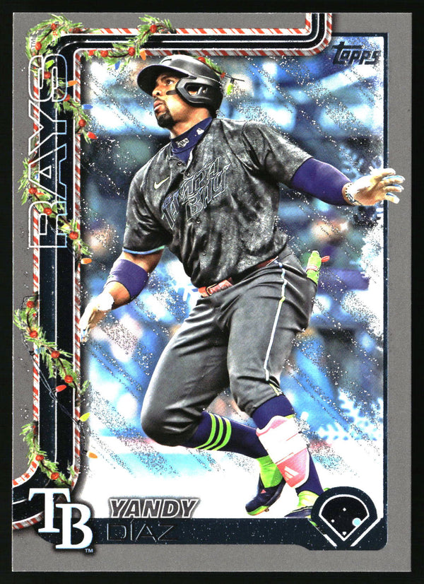 Yandy Díaz #H20 2025 Topps Holiday Silver Glitter Holiday