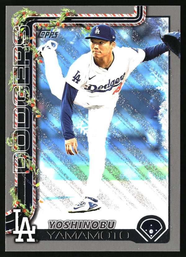 Yoshinobu Yamamoto #H159 2025 Topps Holiday Silver Glitter Holiday