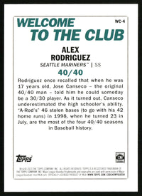Alex Rodriguez #WC-4 2023 Topps Welcome to the Club