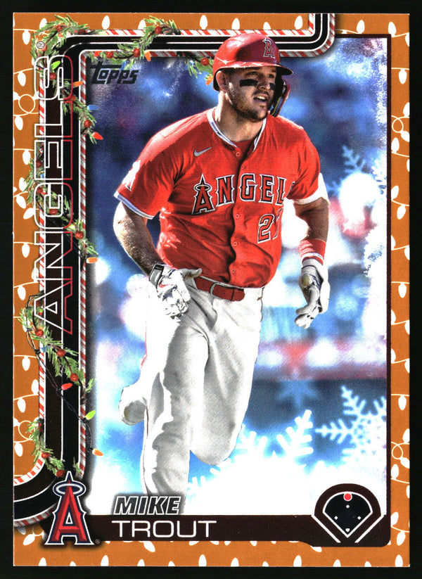 Mike Trout #H50 2025 Topps Holiday Gold Holiday Lights