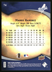 Manny Ramirez #74 2009 Upper Deck Icons