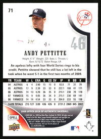 Andy Pettitte #71 2009 SP Authentic