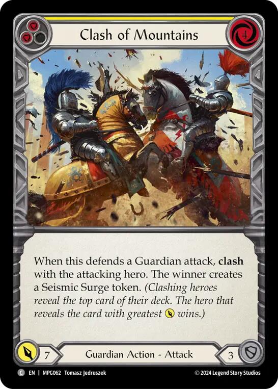Clash of Mountains (Yellow) [MPG062] (Mastery Pack Guardian)  Rainbow Foil