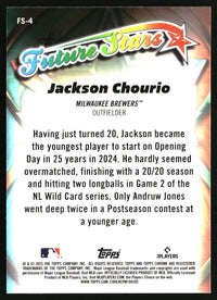 Jackson Chourio #FS-4 2025 Topps Chrome Future Stars