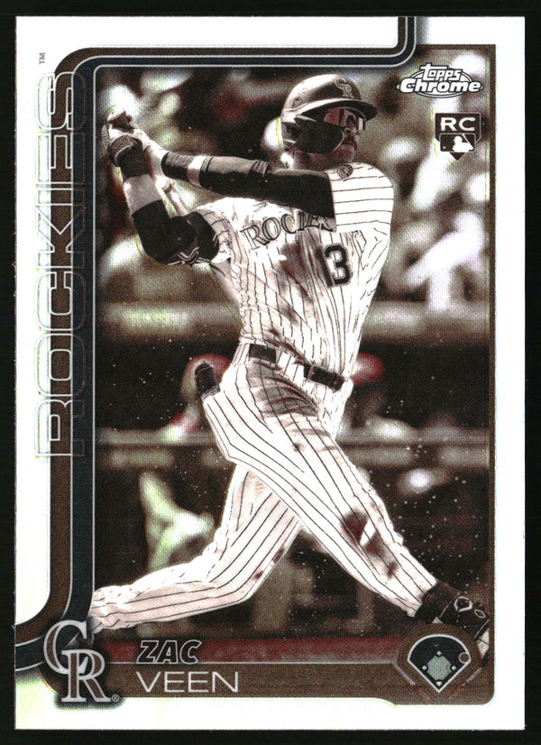 Zac Veen #USC28 2025 Topps Chrome Update Sepia Refractors