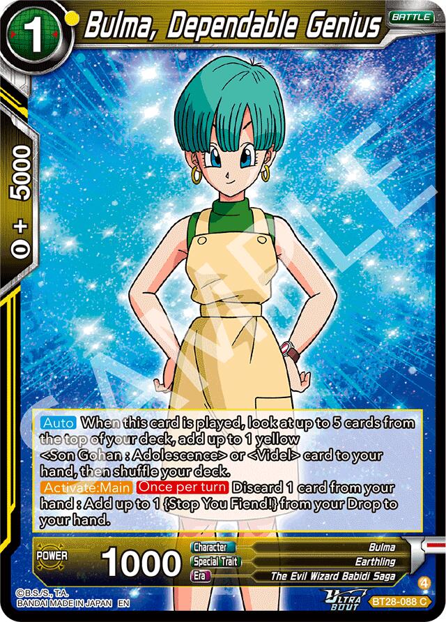 Bulma, Dependable Genius (BT28-088) [Prismatic Clash]