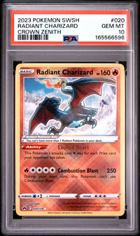 Radiant Charizard #020 2023 Pokemon Sword And Shield Crown Zenith PSA 10