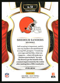 Shedeur Sanders #54 2025 Panini Select Copper Prizm Shock /899