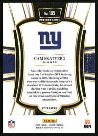 Cam Skattebo #294 2025 Panini Select Copper Prizm Shock /899