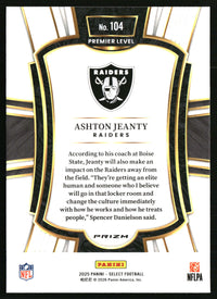 Ashton Jeanty #104 2025 Panini Select Pink Prizm Shock