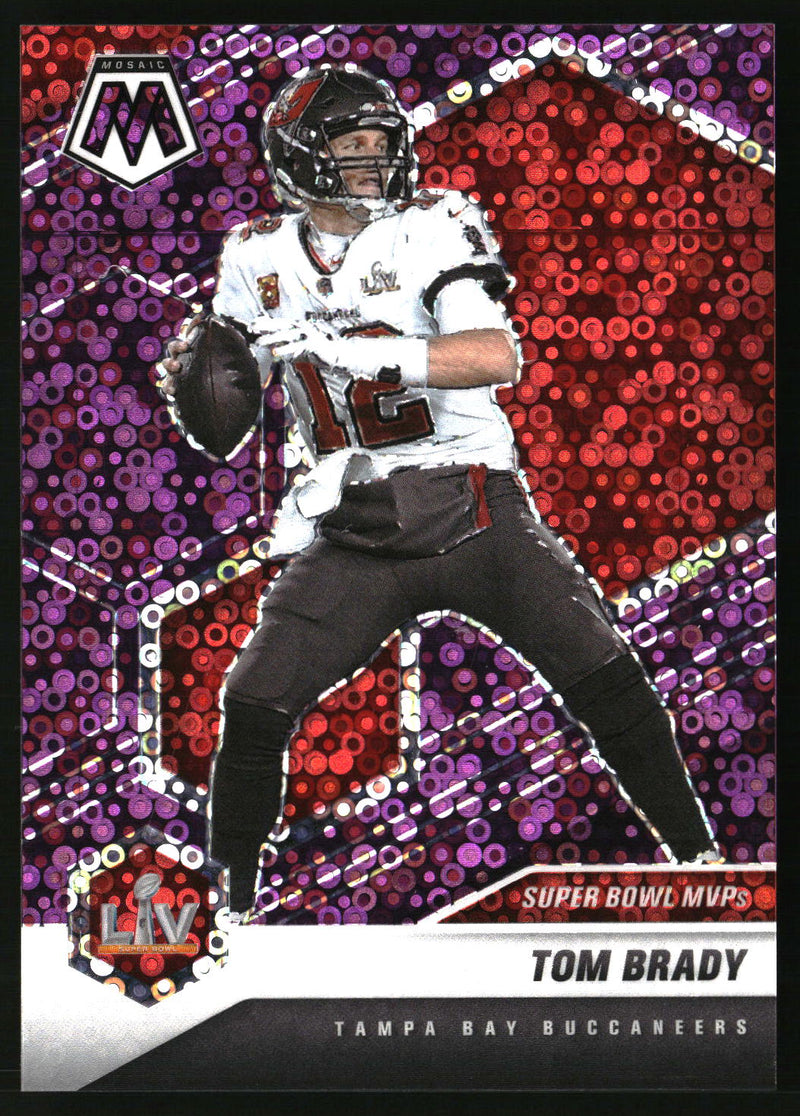 Tom Brady #285 2021 Panini Mosaic No Huddle Prizm Purple /50