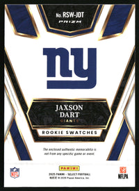 Jaxson Dart #RSW-JDT 2025 Panini Select Rookie Swatches Red Prizm