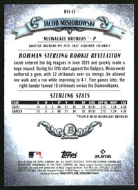 Jacob Misiorowski #BST-13 2026 Bowman Bowman Sterling