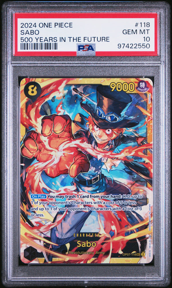 Sabo #118 2024 One Piece Op07-500 Years In The Future PSA 10