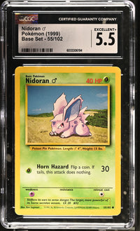 Nidoran ♂ #55/102 1999 Base Set CGC 5.5