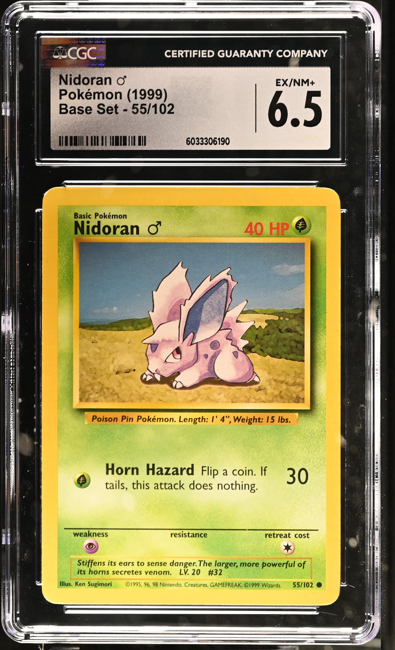 Nidoran ♂ #55/102 1999 Base Set CGC 6.5