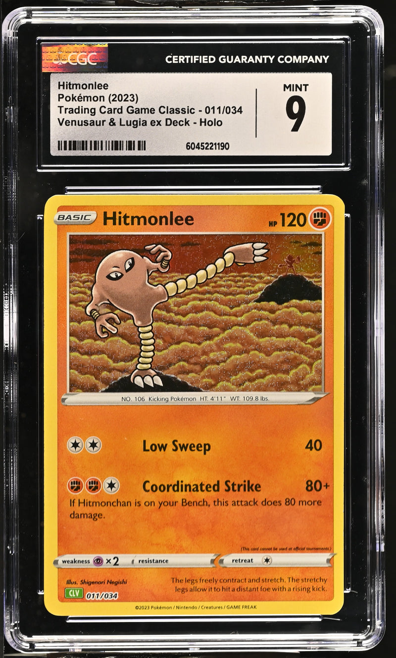 Hitmonlee #011/034 2023 Trading Card Game Classic CGC 9