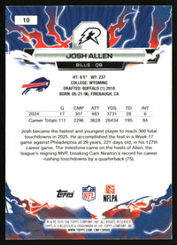 Josh Allen 2025 Topps Resurgence #10 Surge Refractor SN