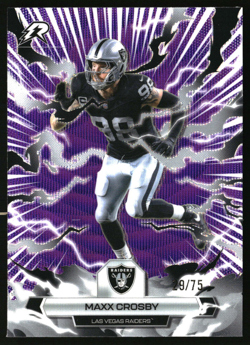 Maxx Crosby 2025 Topps Resurgence #53 Purple Surge Refractor SN