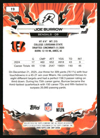 Joe Burrow 2025 Topps Resurgence #19 Blue & Orange Spark Refractor