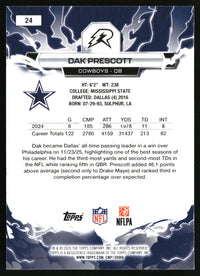 Dak Prescott 2025 Topps Resurgence #24 Sky Blue & Pink Shock Refractor