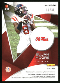 Elijah Moore #INZ-EM 2021 Panini Chronicles Draft Picks In The Zone Signatures