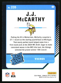 J.J. McCarthy #235 2024 Donruss Optic