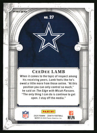 CeeDee Lamb #27 2024 Panini Zenith Z Marquee Orange