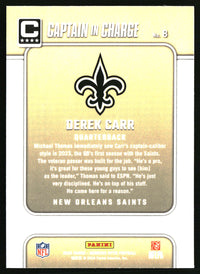 Derek Carr #8 2024 Donruss Optic Captain In Charge