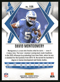 David Montgomery #108 2025 Panini Phoenix Pink Lazer Prizm