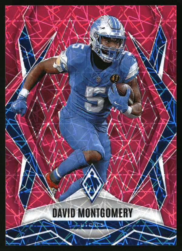 David Montgomery #108 2025 Panini Phoenix Pink Lazer Prizm
