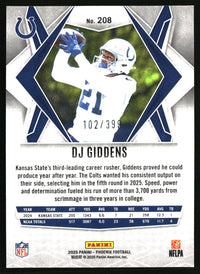 DJ Giddens #208 2025 Panini Phoenix Red Hyper Prizm