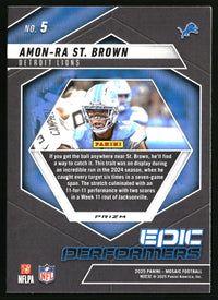 Amon-Ra St. Brown #5 2025 Panini Epic Performers Mosaic Orange Fluorescent
