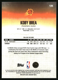 Koby Brea 2025-26 Topps Signature Class #135 Chrome Pandora Refractors